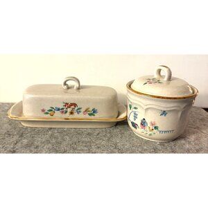 International Vintage Heartland Pattern Butter Dish/Sugar Bows w/Lids  #3145